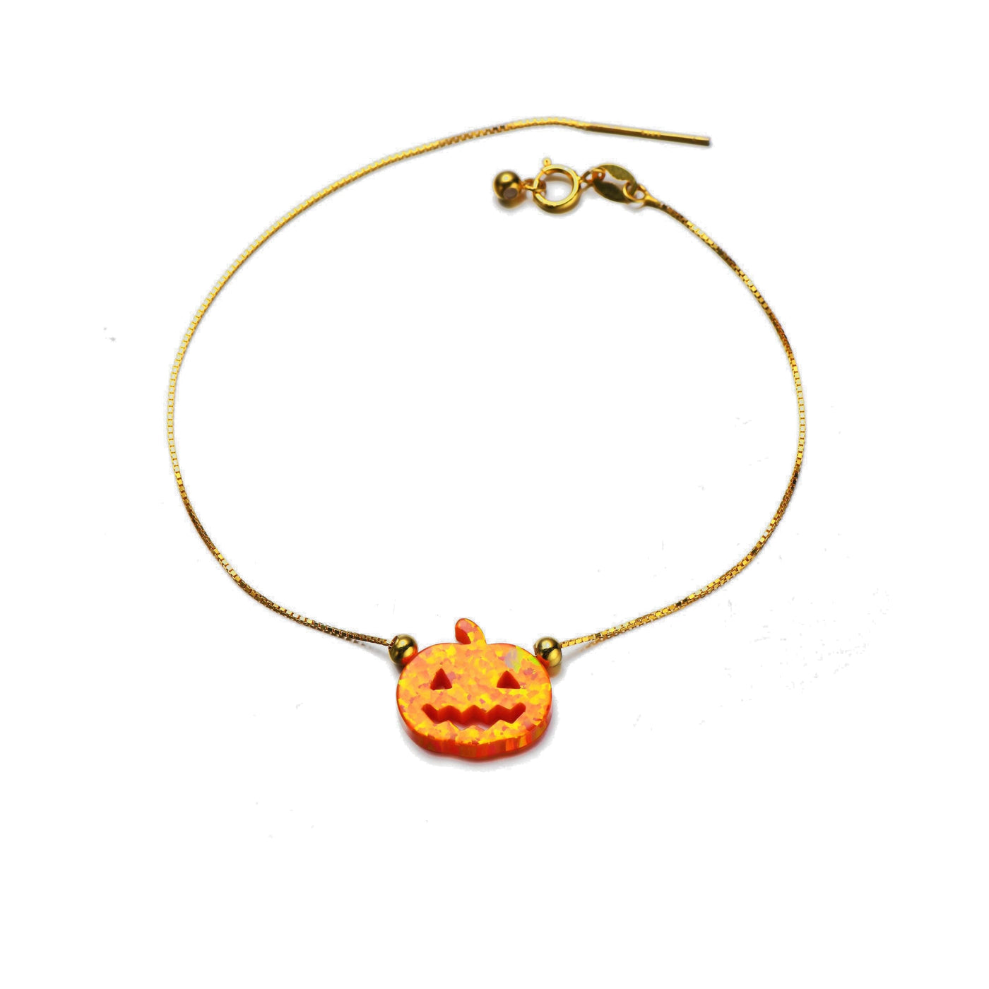 Halloween Pumpkin Opal Bracelet