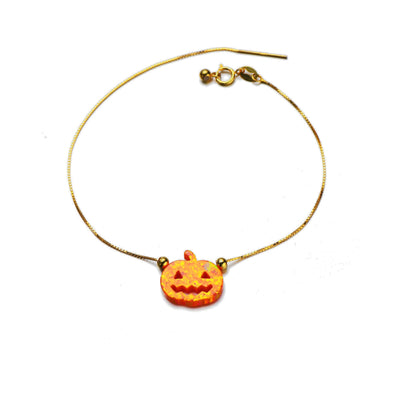 Halloween Pumpkin Opal Bracelet