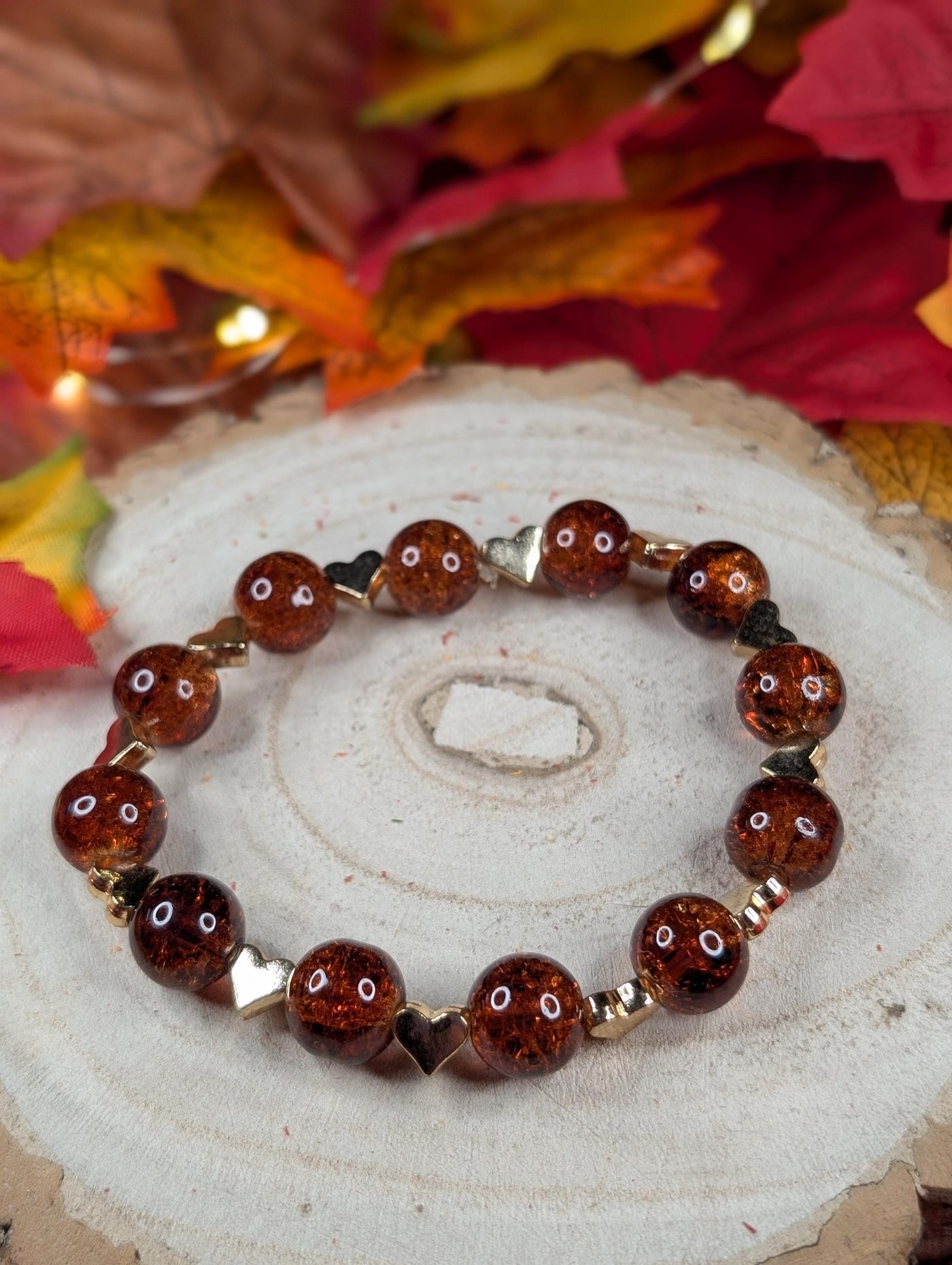 Stretchy Beaded Heart Bracelet