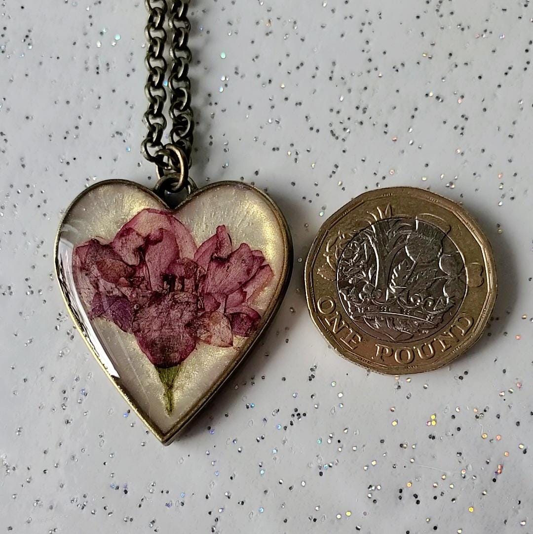 Resin Real Pressed Rose Necklace