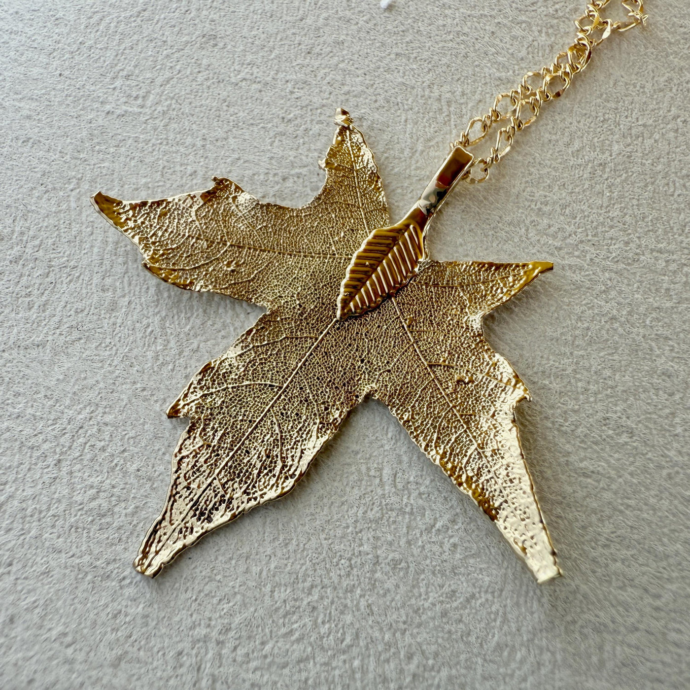 Real Maple Leaf Plated Necklace