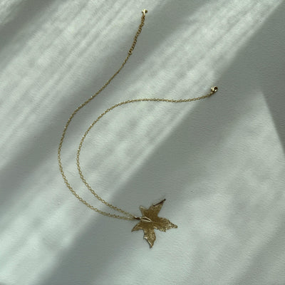 Real Maple Leaf Plated Necklace