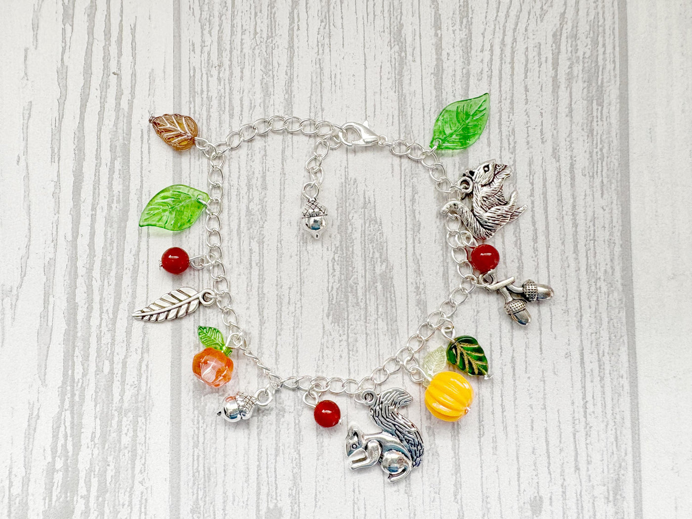 Carnelian Crystal Charm Bracelet