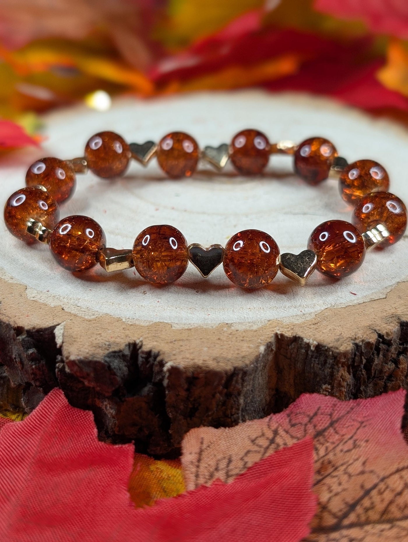 Stretchy Beaded Heart Bracelet