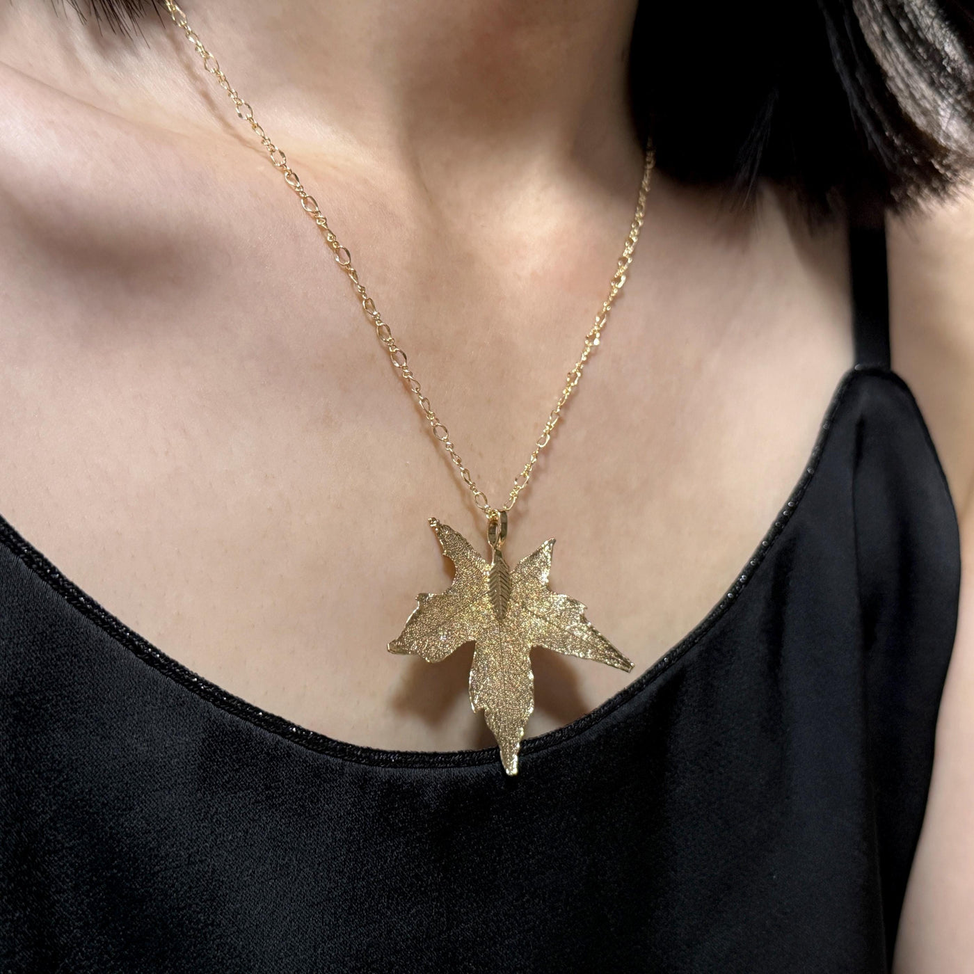 Real Maple Leaf Plated Necklace