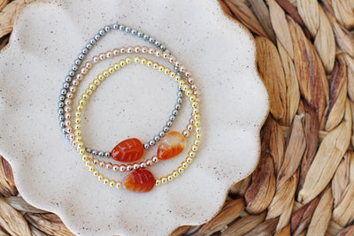 Autumn Leaf Fall Bead Bracelet