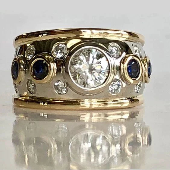 Radiant Gold Ring with Sparkling Zirconia Inlay