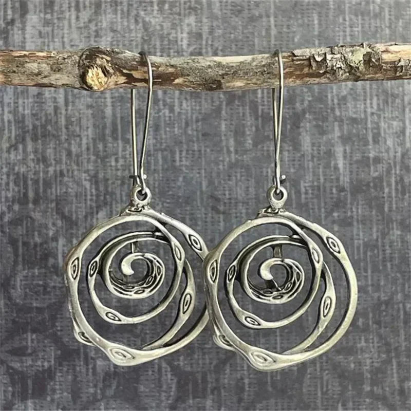 Vintage Silver Maze Earrings