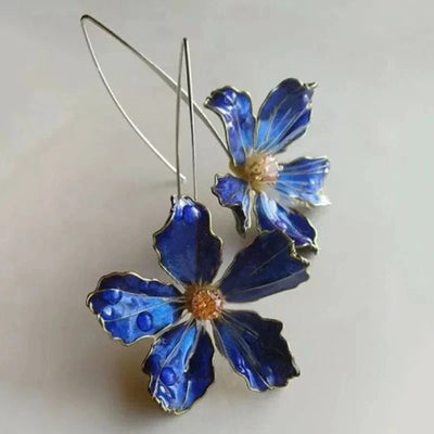 Bliss - Vintage Blue Flower Earrings