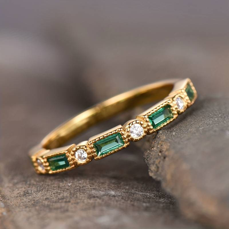 Timeless Emerald Elegance Gold Ring