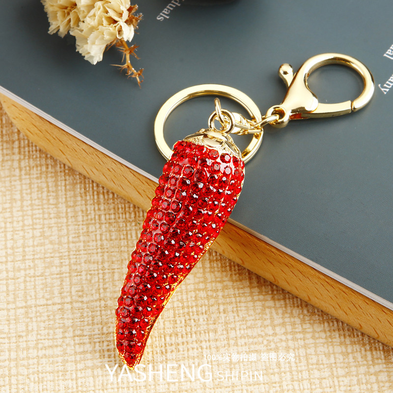 Studded Red Chilly Bag and Purse Charm
