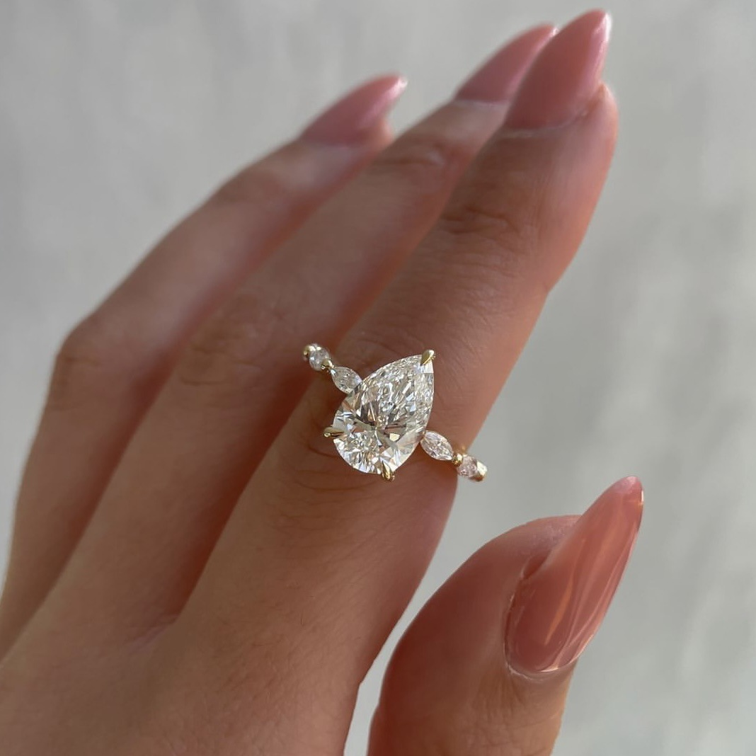 Dutch Marquise Cut Moissanite Engagement Ring