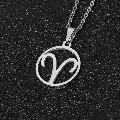 Zodiac sign necklace | White Gold