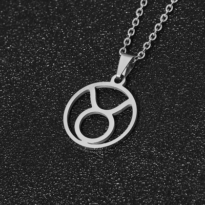 Zodiac sign necklace | White Gold