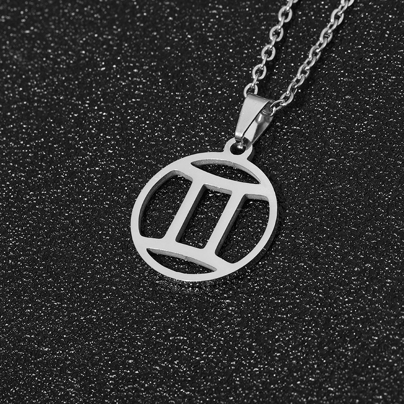 Zodiac sign necklace | White Gold