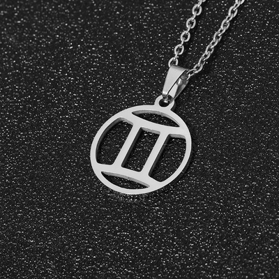 Zodiac sign necklace | White Gold