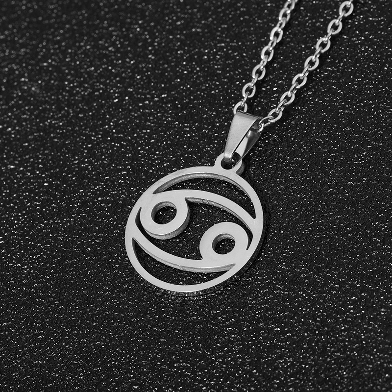 Zodiac sign necklace | White Gold