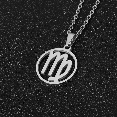 Zodiac sign necklace | White Gold