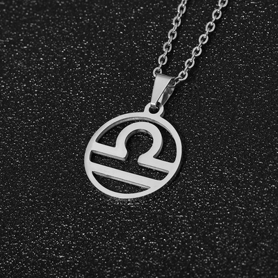 Zodiac sign necklace | White Gold