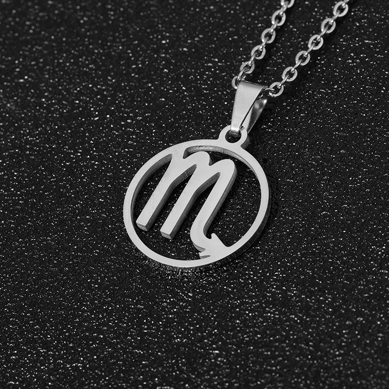 Zodiac sign necklace | White Gold