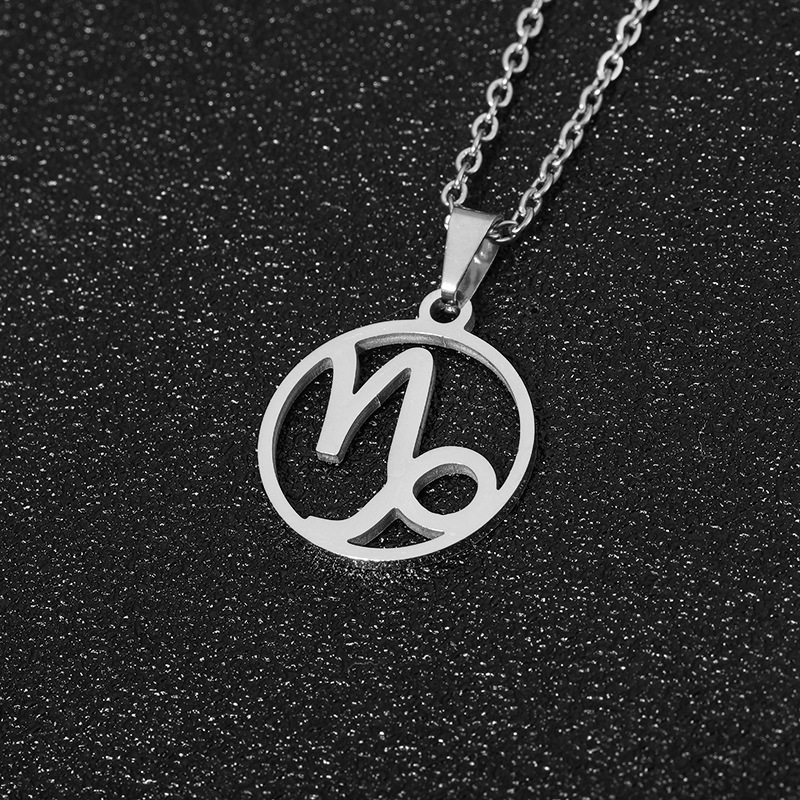 Zodiac sign necklace | White Gold