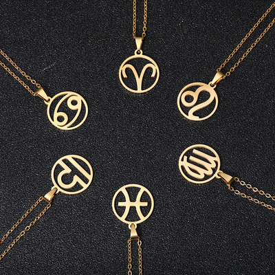 Zodiac sign necklace | White Gold