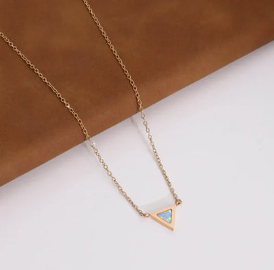 Moonstone Necklace - Triangle Medallion
