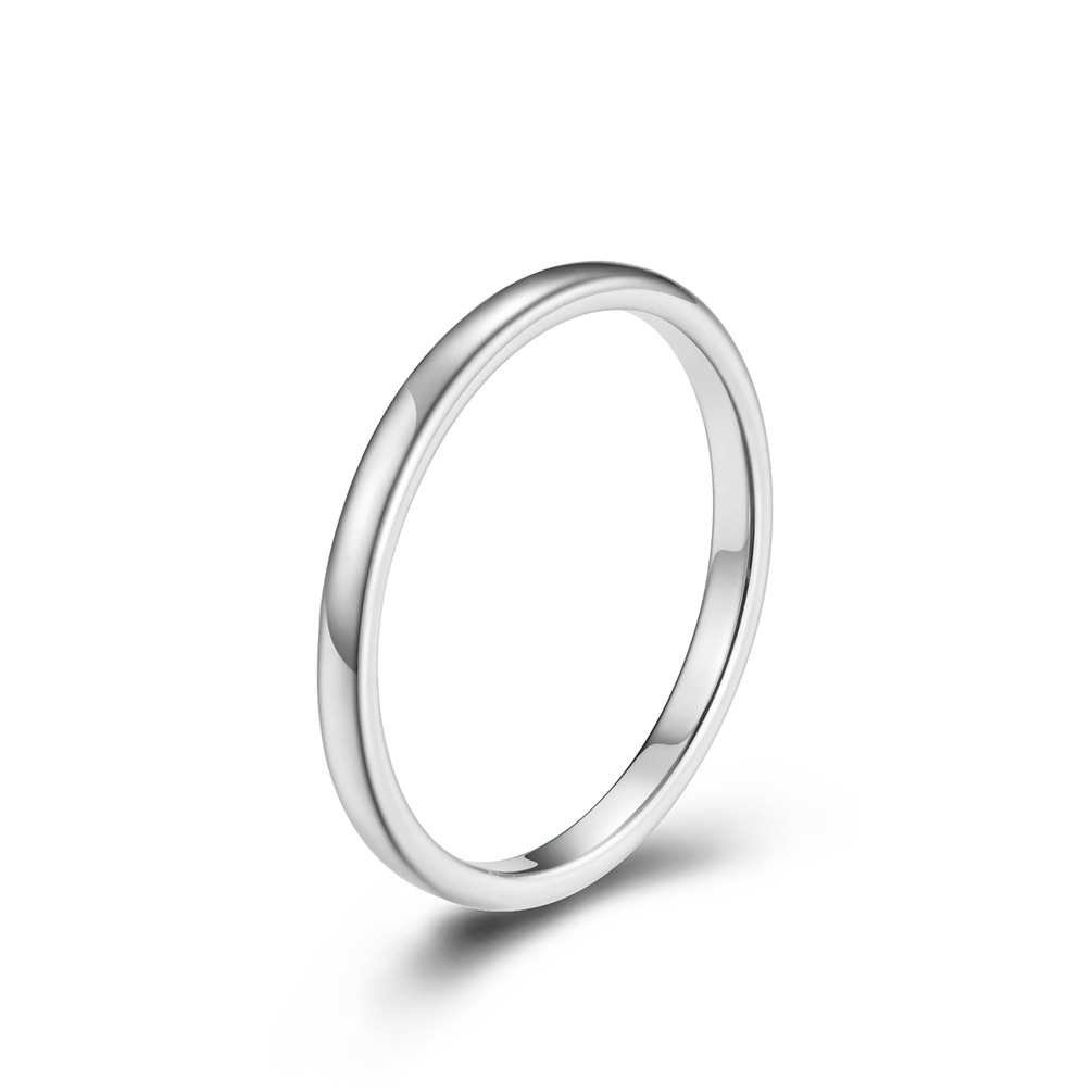 Slim Dome Ring | White Gold