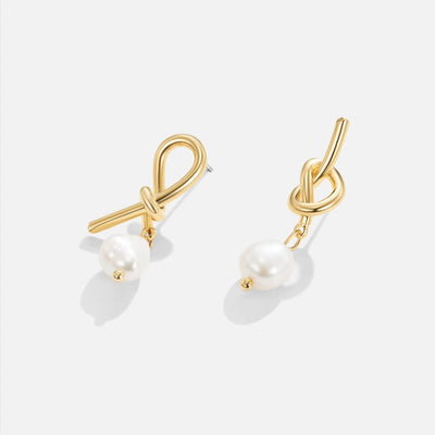 Knot Gold & Freshwater Pearls Earrings