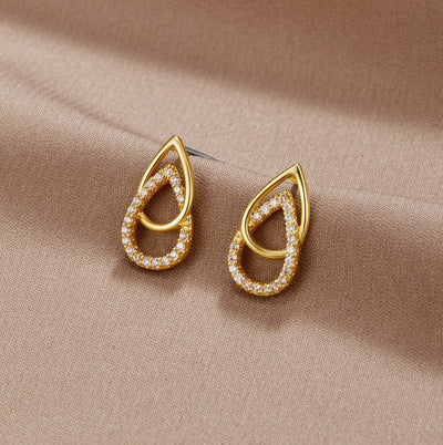 Lin Droplet-Shaped Link Earrings