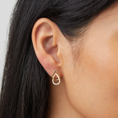 Lin Droplet-Shaped Link Earrings