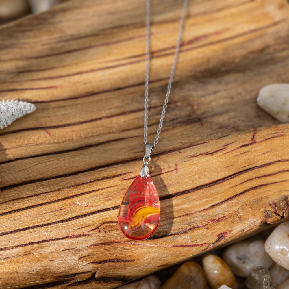 Rose Gold Real Flower Autumn Necklace