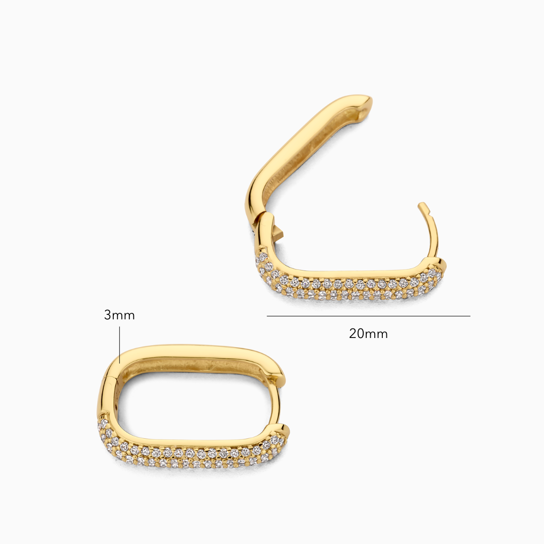 Icon Pave Hoops | Gold